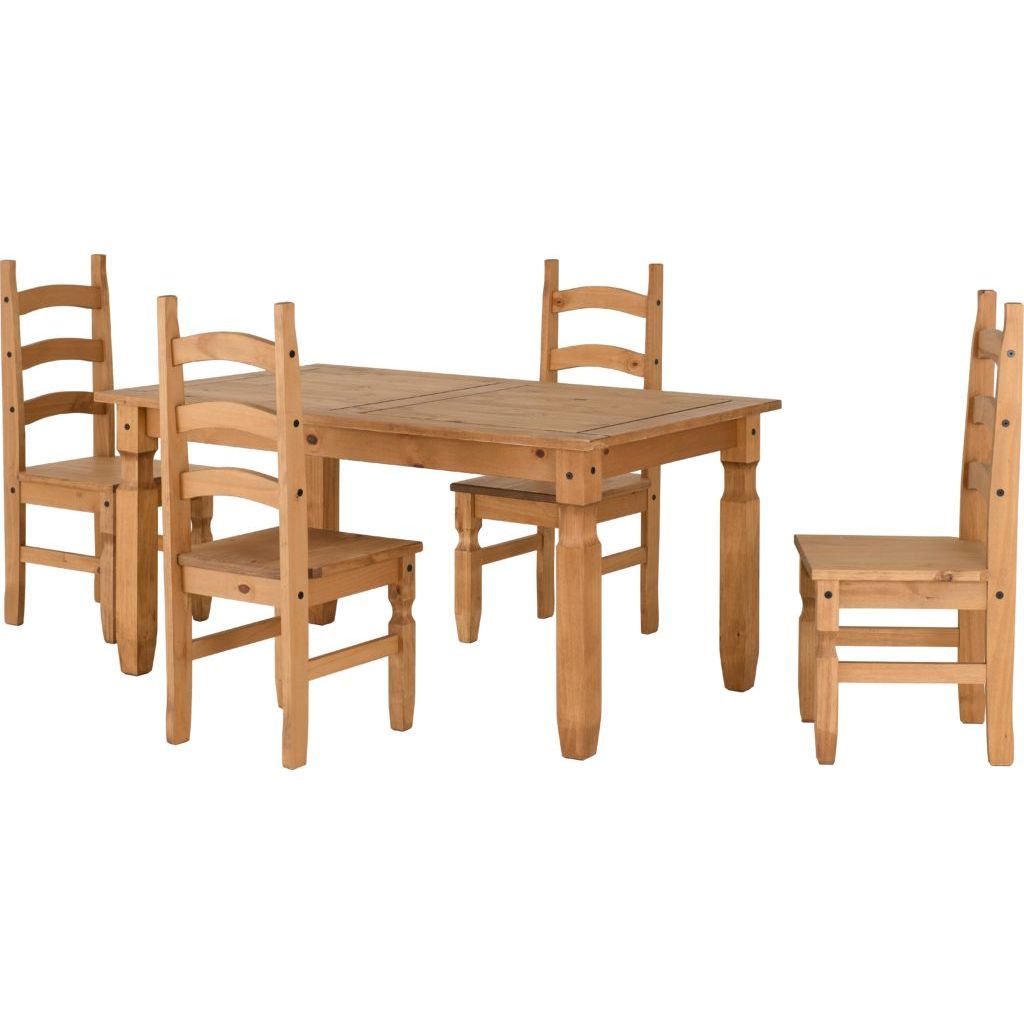 Corona 5' Dining Set in Distressed Waxed Pine