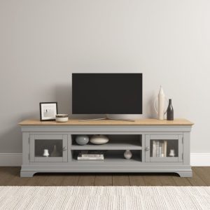 Bordeaux TV Stand in Pebble Grey/Oak