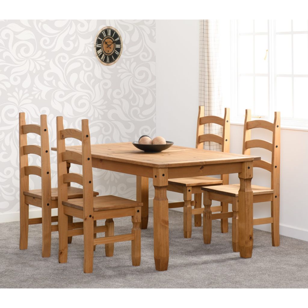 Corona 5' Dining Set in Distressed Waxed Pine